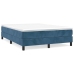 Cama box spring con colchón terciopelo azul oscuro 140x190 cm