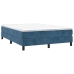 Cama box spring con colchón terciopelo azul oscuro 140x190 cm