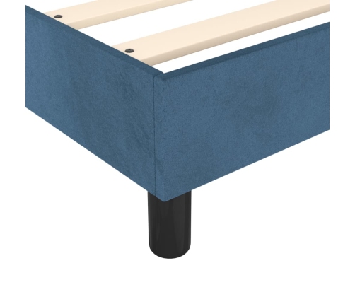 Cama box spring con colchón terciopelo azul oscuro 140x190 cm