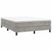 Cama box spring con colchón terciopelo gris claro 140x200 cm