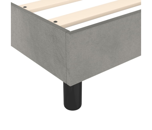 Cama box spring con colchón terciopelo gris claro 140x200 cm