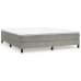 Cama box spring con colchón terciopelo gris claro 160x200 cm