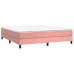 Cama box spring con colchón terciopelo rosa 160x200 cm