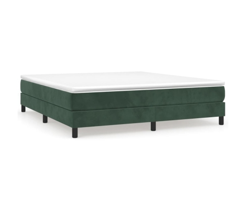 Cama box spring con colchón terciopelo verde oscuro 180x200 cm