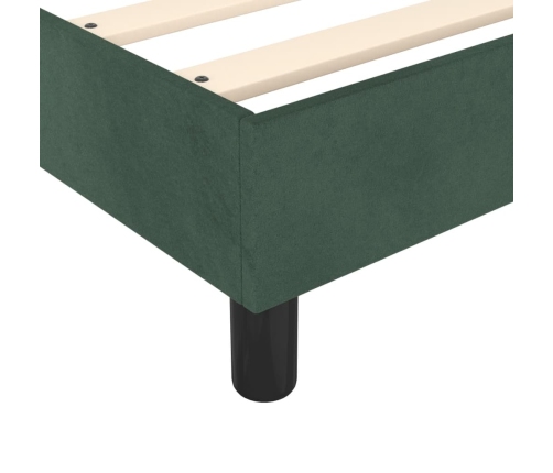 Cama box spring con colchón terciopelo verde oscuro 180x200 cm