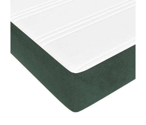 Cama box spring con colchón terciopelo verde oscuro 180x200 cm