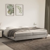 Cama box spring con colchón terciopelo gris claro 200x200 cm