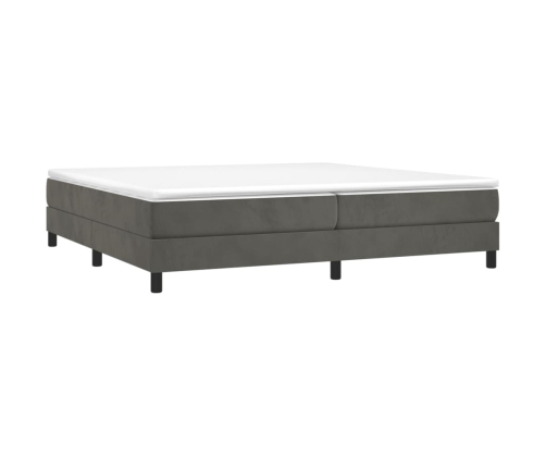 Cama box spring con colchón terciopelo gris oscuro 200x200 cm