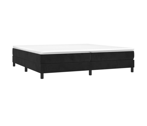 Cama box spring con colchón terciopelo negro 200x200 cm