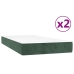 Cama box spring con colchón terciopelo verde oscuro 200x200 cm