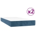 Cama box spring con colchón terciopelo azul oscuro 200x200 cm