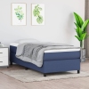 Cama box spring con colchón tela azul 90x190 cm