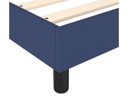 Cama box spring con colchón tela azul 90x200 cm