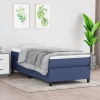 Cama box spring con colchón tela azul 90x200 cm