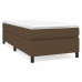 Cama box spring con colchón tela marrón oscuro 100x200 cm