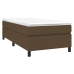 Cama box spring con colchón tela marrón oscuro 100x200 cm