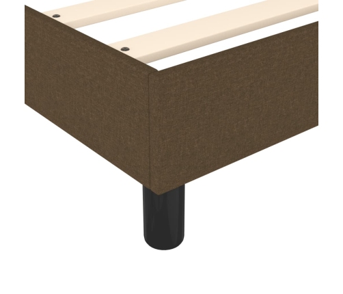 Cama box spring con colchón tela marrón oscuro 100x200 cm