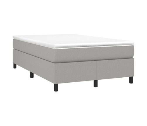 Cama box spring con colchón tela gris claro 120x200 cm