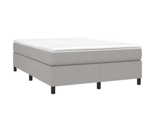 vidaXL Cama box spring con colchón tela gris claro 140x190 cm