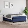 Cama box spring con colchón tela azul 140x190 cm