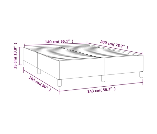 Cama box spring con colchón tela gris claro 140x200 cm