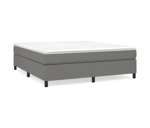 Cama box spring con colchón tela gris oscuro 160x200 cm