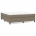 Cama box spring con colchón tela gris taupe 160x200 cm