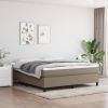 Cama box spring con colchón tela gris taupe 160x200 cm