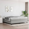 Cama box spring con colchón tela gris claro 200x200 cm