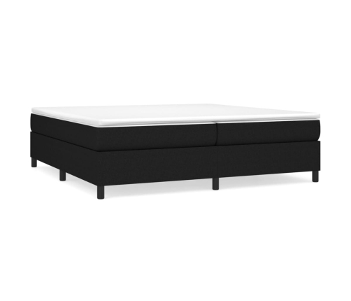 Cama box spring con colchón tela negro 200x200 cm