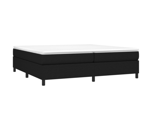 Cama box spring con colchón tela negro 200x200 cm