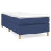Cama box spring con colchón tela azul 80x200 cm