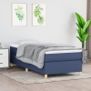 Cama box spring con colchón tela azul 90x190 cm