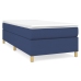Cama box spring con colchón tela azul 90x200 cm