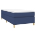 Cama box spring con colchón tela azul 90x200 cm