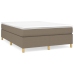 Cama box spring con colchón tela gris taupe 140x190 cm