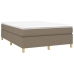 Cama box spring con colchón tela gris taupe 140x190 cm