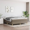 Cama box spring con colchón tela gris taupe 160x200 cm