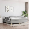 vidaXL Cama box spring con colchón tela gris claro 200x200 cm