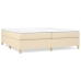 Cama box spring con colchón tela color crema 200x200 cm