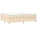 Cama box spring con colchón tela color crema 200x200 cm