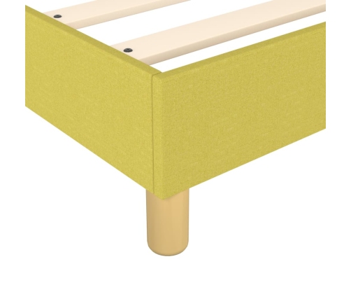 vidaXL Cama box spring con colchón tela verde 200x200 cm