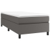 Cama box spring con colchón cuero sintético gris 80x200 cm