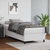 Cama box spring con colchón cuero sintético blanco 90x190 cm