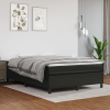 Cama box spring con colchón cuero sintético negro 140x190 cm