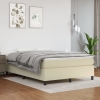 Cama box spring con colchón cuero sintético crema 140x190 cm