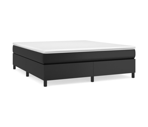 vidaXL Cama box spring con colchón cuero sintético negro 160x200 cm