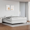 Cama box spring con colchón cuero sintético blanco 180x200 cm