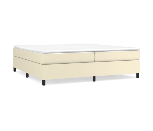 vidaXL Cama box spring con colchón cuero sintético crema 200x200 cm