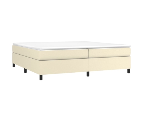 vidaXL Cama box spring con colchón cuero sintético crema 200x200 cm